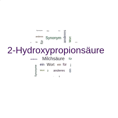 Ein anderes Wort für 2-Hydroxypropionsäure - Synonym 2-Hydroxypropionsäure