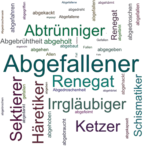 Ein anderes Wort für Abgefallener - Synonym Abgefallener
