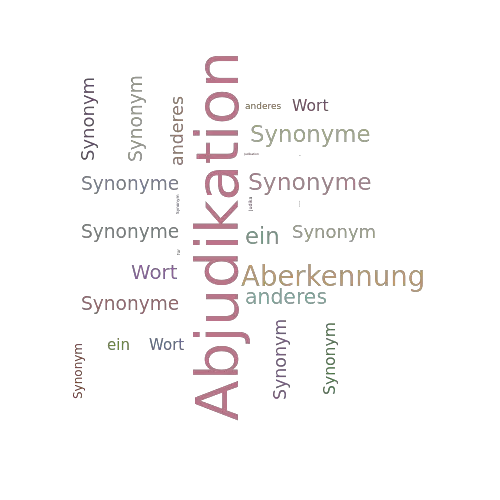 Ein anderes Wort für Abjudikation - Synonym Abjudikation