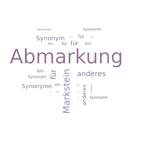 Ein anderes Wort für Abmarkung - Synonym Abmarkung
