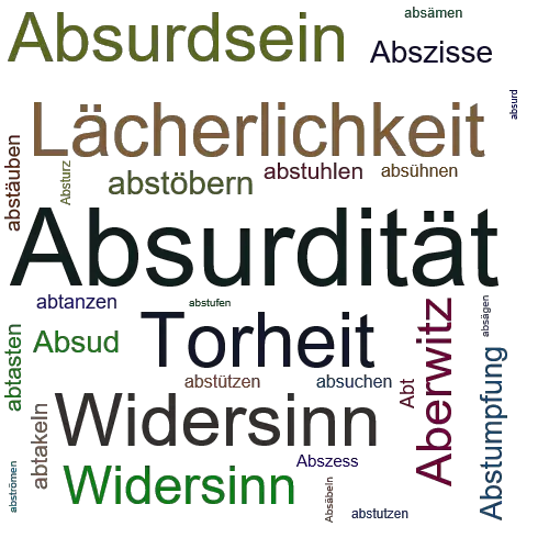 ABSURDITÄT Synonym-Lexikothek • ein anderes Wort für Absurdität