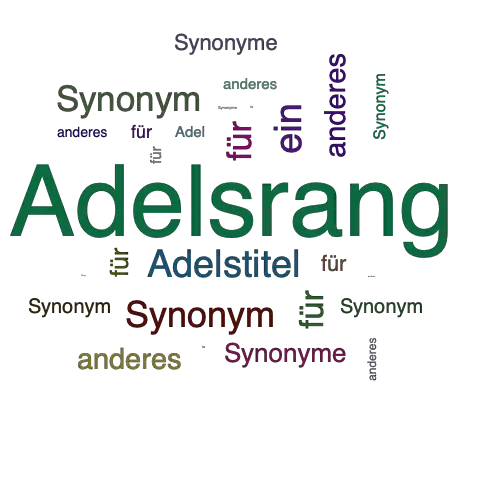 Ein anderes Wort für Adelsrang - Synonym Adelsrang