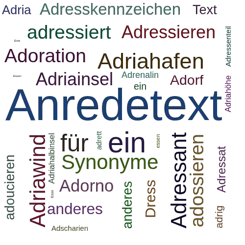 Ein anderes Wort für Adressentext - Synonym Adressentext