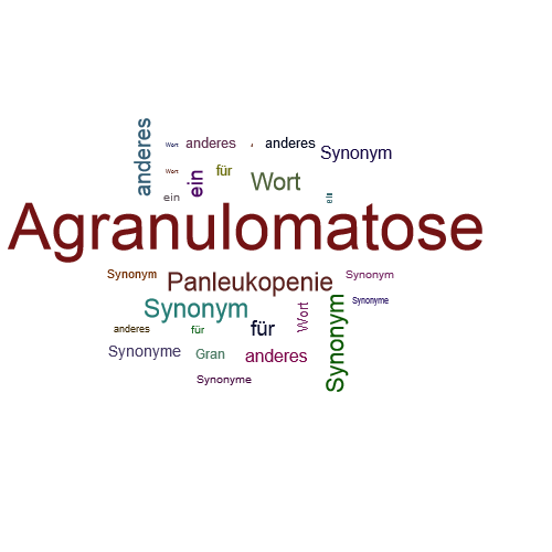 Ein anderes Wort für Agranulomatose - Synonym Agranulomatose