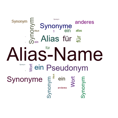 Ein anderes Wort für Alias-Name - Synonym Alias-Name