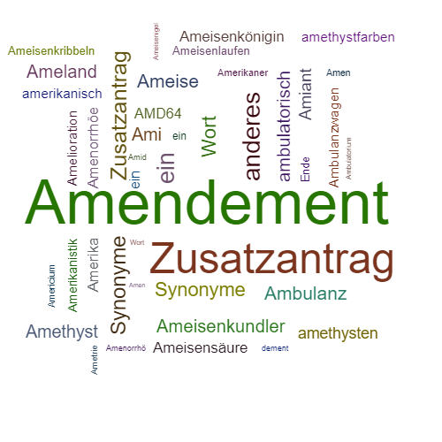 Ein anderes Wort für Amendement - Synonym Amendement