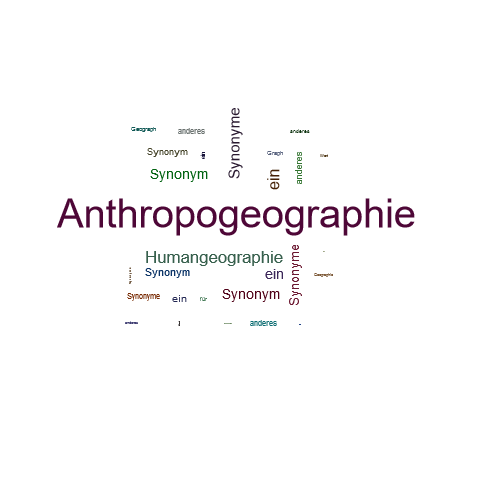Ein anderes Wort für Anthropogeographie - Synonym Anthropogeographie