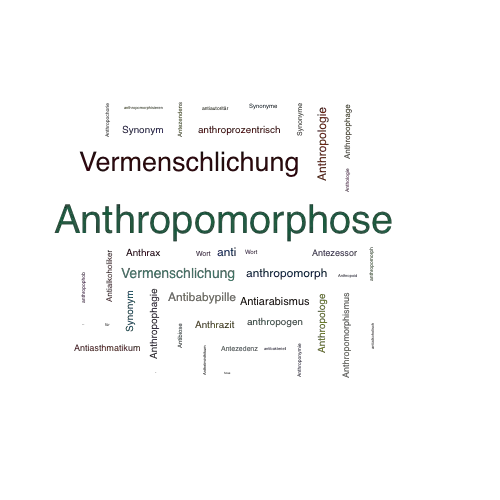 Ein anderes Wort für Anthropomorphose - Synonym Anthropomorphose