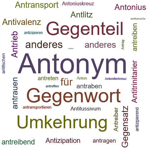 Ein anderes Wort für Antonym - Synonym Antonym