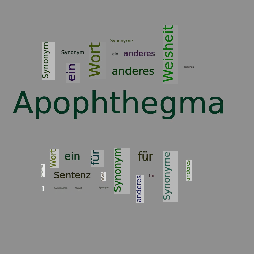Ein anderes Wort für Apophthegma - Synonym Apophthegma