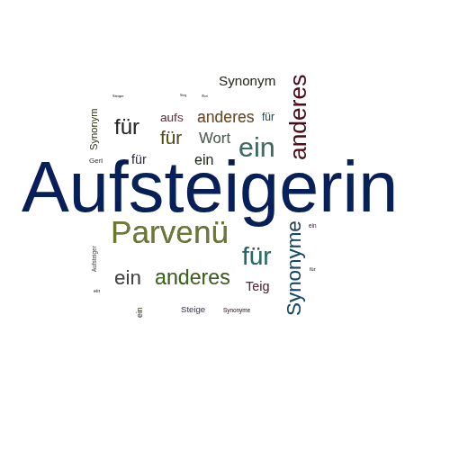Ein anderes Wort für Aufsteigerin - Synonym Aufsteigerin