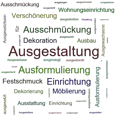 Ein anderes Wort für Ausgestaltung - Synonym Ausgestaltung