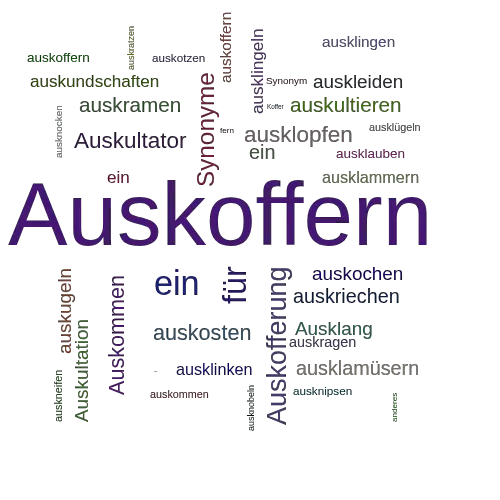 Ein anderes Wort für Auskoffern - Synonym Auskoffern