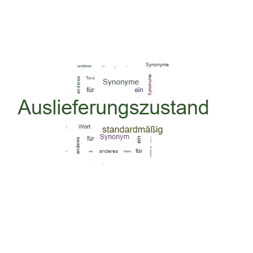 Ein anderes Wort für Auslieferungszustand - Synonym Auslieferungszustand