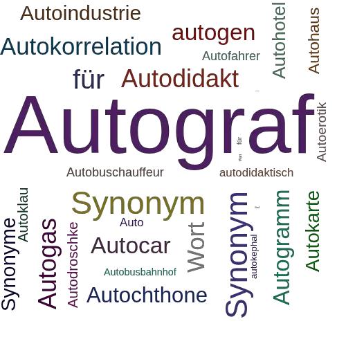 Ein anderes Wort für Autograf - Synonym Autograf