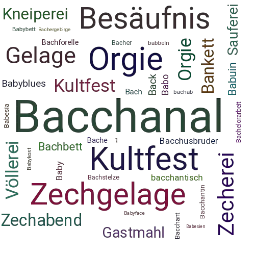 Ein anderes Wort für Bacchanal - Synonym Bacchanal