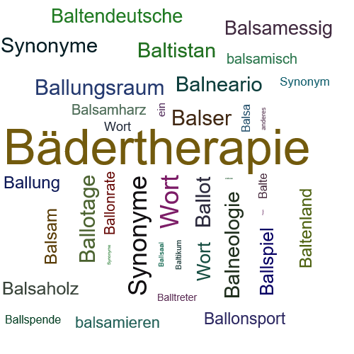 Ein anderes Wort für Balneotherapie - Synonym Balneotherapie