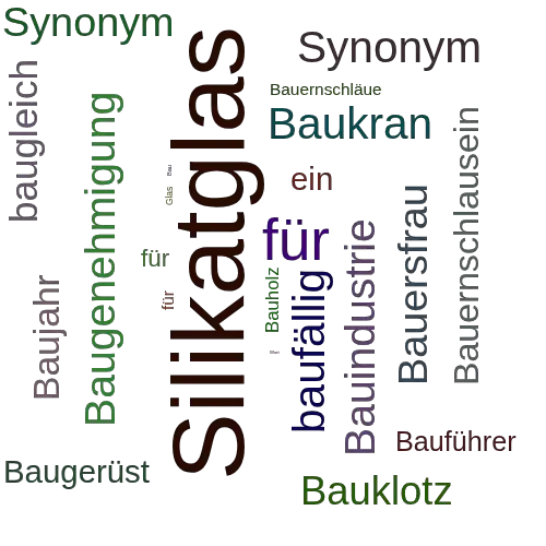 Ein anderes Wort für Bauglas - Synonym Bauglas