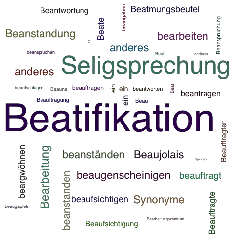 Ein anderes Wort für Beatifikation - Synonym Beatifikation