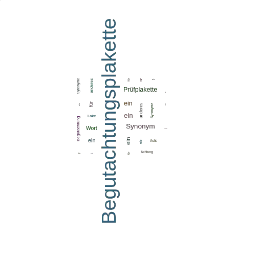 Ein anderes Wort für Begutachtungsplakette - Synonym Begutachtungsplakette