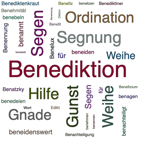 Ein anderes Wort für Benediktion - Synonym Benediktion