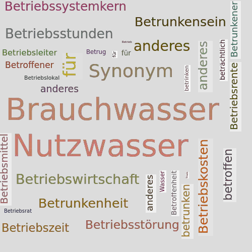 Ein anderes Wort für Betriebswasser - Synonym Betriebswasser