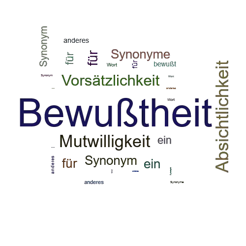 Ein anderes Wort für Bewußtheit - Synonym Bewußtheit