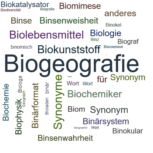 Ein anderes Wort für Biogeographie - Synonym Biogeographie