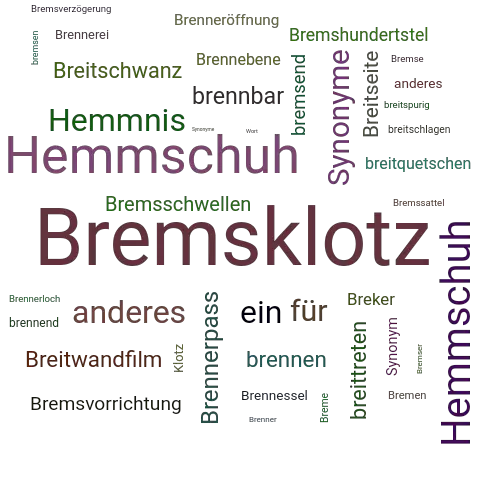 Ein anderes Wort für Bremsklotz - Synonym Bremsklotz