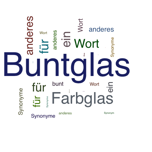 Ein anderes Wort für Buntglas - Synonym Buntglas