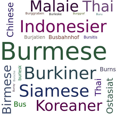 Ein anderes Wort für Burmese - Synonym Burmese