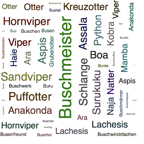 Ein anderes Wort für Buschmeister - Synonym Buschmeister