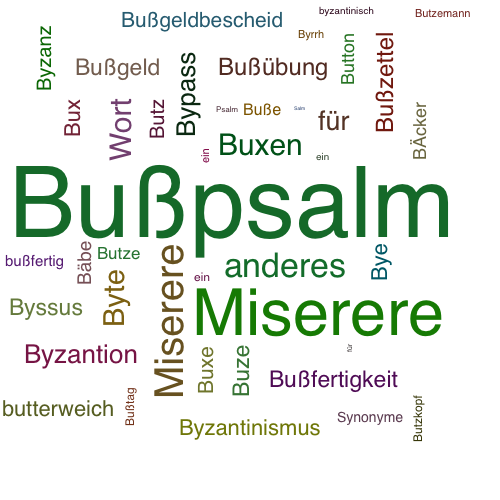 Ein anderes Wort für Bußpsalm - Synonym Bußpsalm