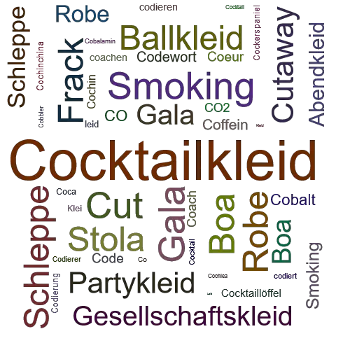 Ein anderes Wort für Cocktailkleid - Synonym Cocktailkleid