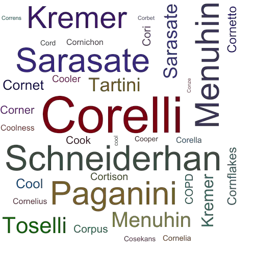 Ein anderes Wort für Corelli - Synonym Corelli