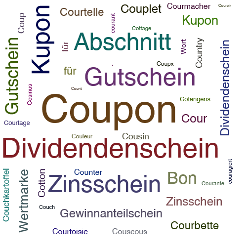 Ein anderes Wort für Coupon - Synonym Coupon