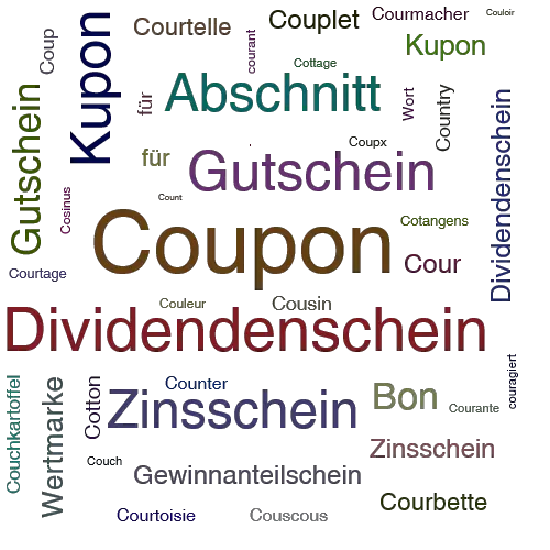 Ein anderes Wort für Coupon - Synonym Coupon