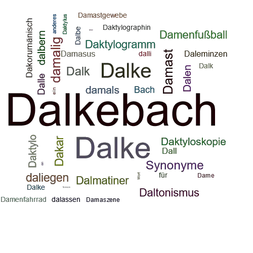 Ein anderes Wort für Dalkebach - Synonym Dalkebach