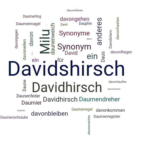 Ein anderes Wort für Davidshirsch - Synonym Davidshirsch