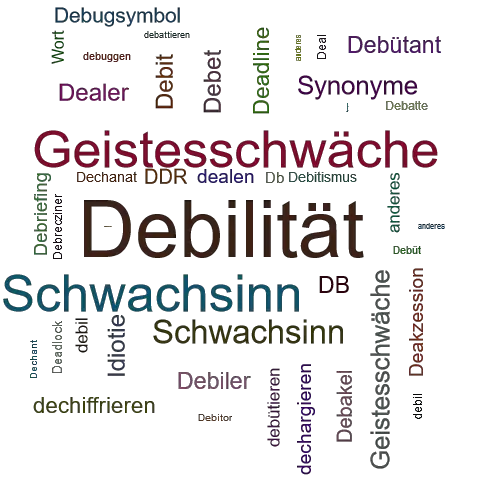 Ein anderes Wort für Debilität - Synonym Debilität