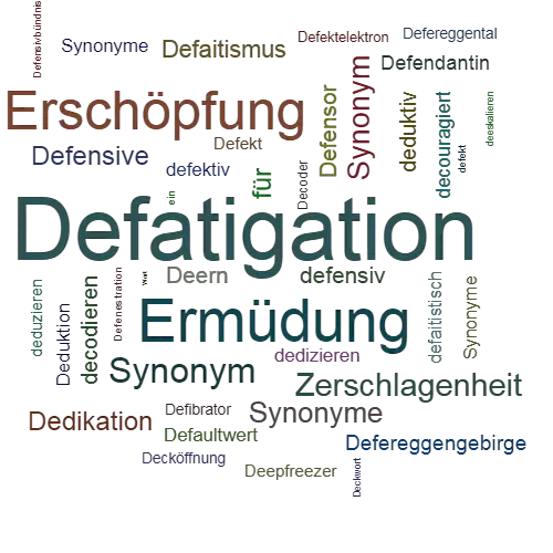 Ein anderes Wort für Defatigation - Synonym Defatigation
