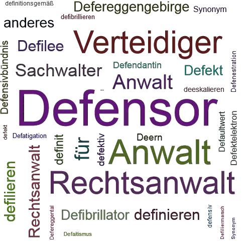 Ein anderes Wort für Defensor - Synonym Defensor