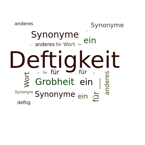 Ein anderes Wort für Deftigkeit - Synonym Deftigkeit