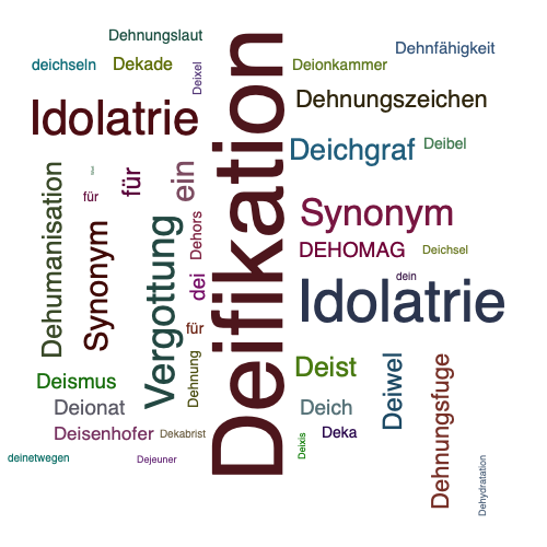 Ein anderes Wort für Deifikation - Synonym Deifikation