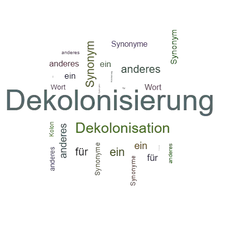 Ein anderes Wort für Dekolonisierung - Synonym Dekolonisierung