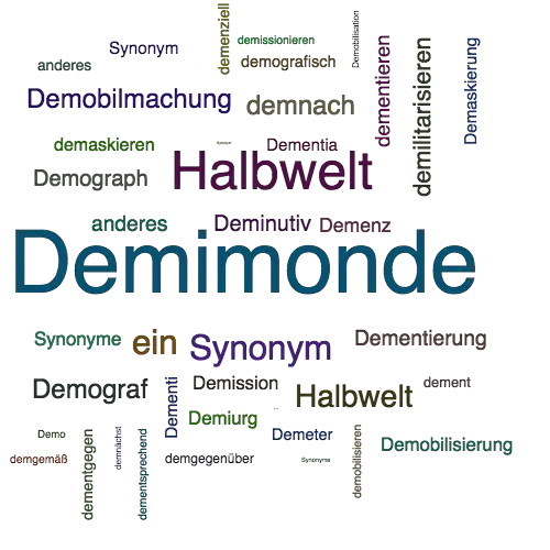 Ein anderes Wort für Demimonde - Synonym Demimonde