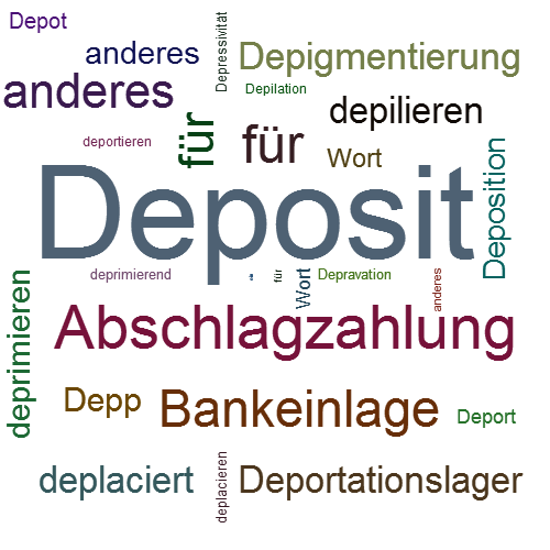 Ein anderes Wort für Deposit - Synonym Deposit