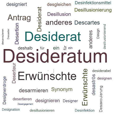 Ein anderes Wort für Desideratum - Synonym Desideratum