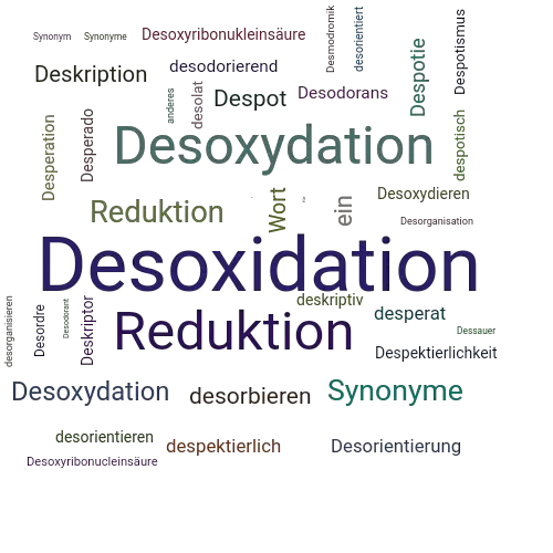 Ein anderes Wort für Desoxidation - Synonym Desoxidation