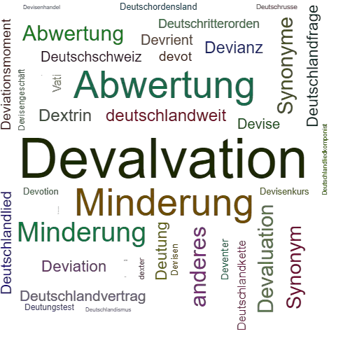 Ein anderes Wort für Devalvation - Synonym Devalvation